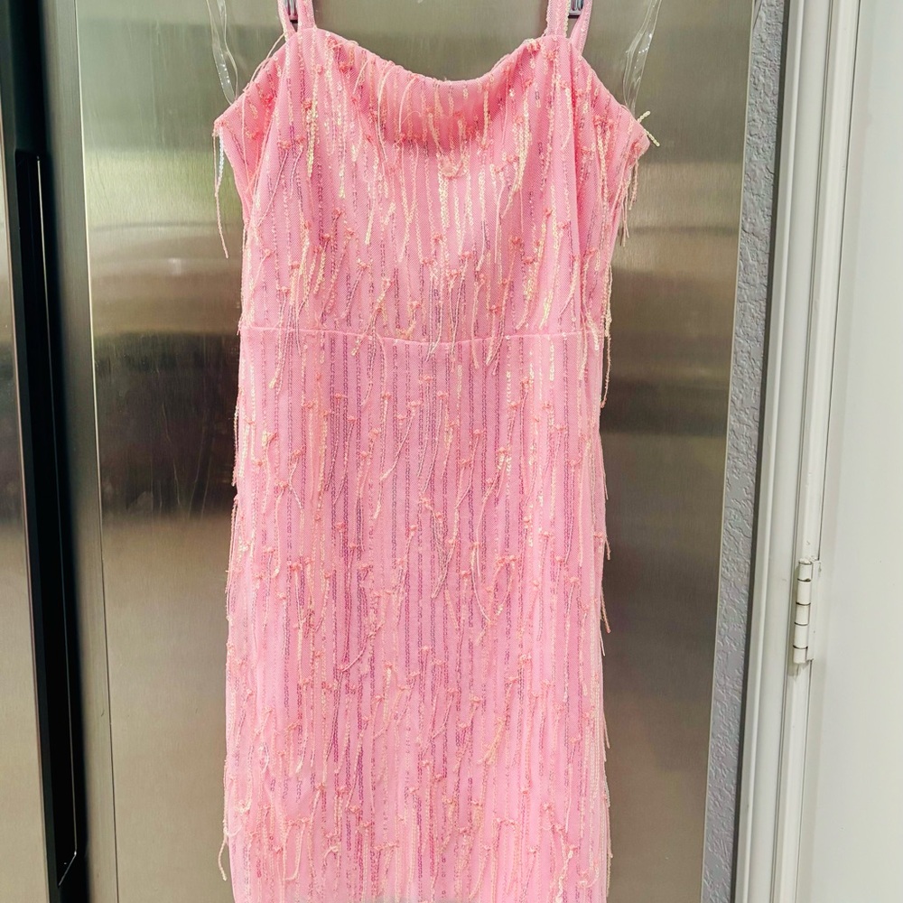 Pink Sequin Kids Dress